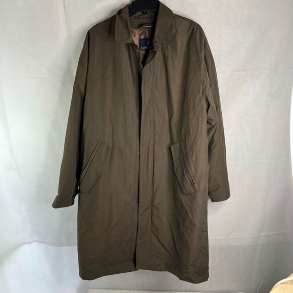 London Fog NWT Rainwear Short Trench Coat Green Removable Liner Sz Medium - Picture 13 of 13